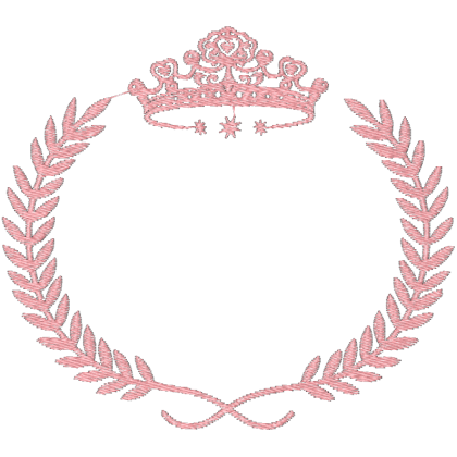 Matriz de Bordado Ramos Com Coroa Rosa 